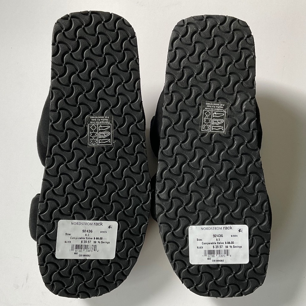 Free People Black Dual-Strap Cork Platform Slides - Picture 5 of 7